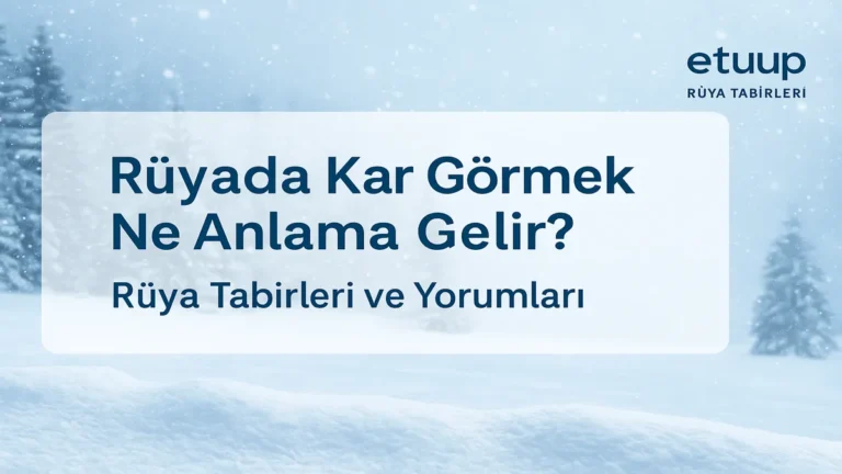Rüyada kar görmek - Bereket ve manevi arınma sembolü