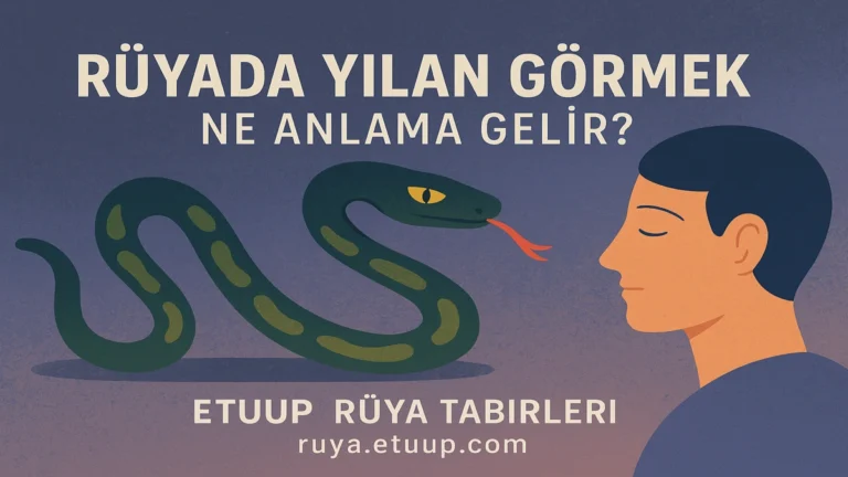 Rüyada yılan görmeyi sembolize eden bir görsel; kıvrımlı bir yılan ve gizemli bir arka plan, korku, dönüşüm ve bilinçaltı temalarını yansıtıyor.